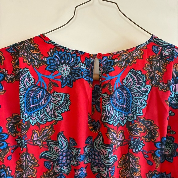 Collective Concepts Red and Blue Floral Kids Dress - Picture 3 of 3